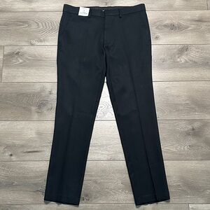 Kenneth Cole 32/30 Reaction Skinny Fit Flex Black Trouser Dress Pants Black